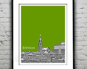 Hoboken New Jersey Poster Print Art NJ Skyline Item T1136