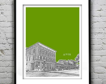 Avon Massachusetts Skyline Poster Art Print MA Item T4195