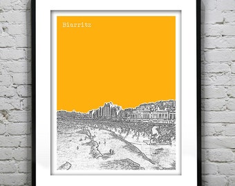 Biarritz France Poster City Skyline Art Print Version 1