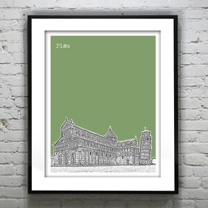 Pisa Italy City Skyline Poster Art Print Version 1