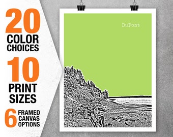 Custom Listing DuPont Skyline Poster Art Print Washington WA Item T5487