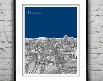 Sapporo Japan Skyline Poster Art Print Item T4500