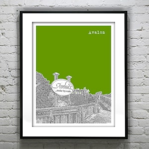 Avalon New Jersey Skyline Poster Print Art NJ Jersey Shore Item T2176