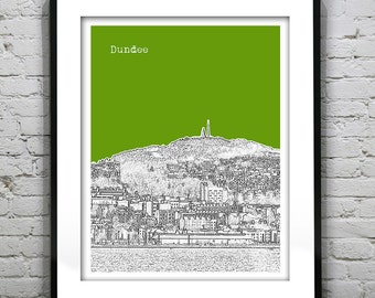 Dundee Skyline Poster Scotland Print Art United Kingdom Version 1
