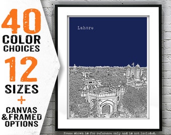 Lahore Pakistan Poster Art Print Skyline Item T4979