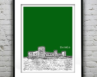 Mersin Turkey City Skyline Poster Art Print