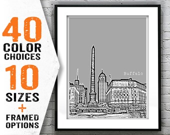 Buffalo New York Poster Art City Skyline Print Niagara Square Item T1860