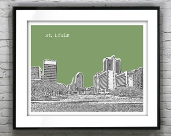 St. Louis Poster City Skyline Art Print Missouri MO Item T2233