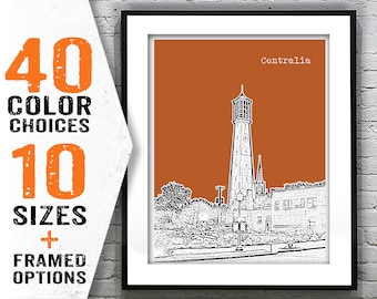 Centralia Illinois Poster Print City Skyline Art IL Item T2028