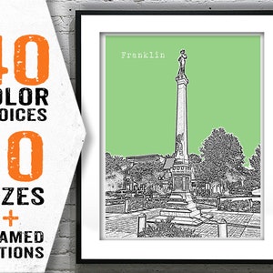 Franklin Tennessee City Skyline Poster Art Print TN Item T1871