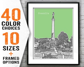 Franklin Tennessee City Skyline Poster Art Print TN Item T1871