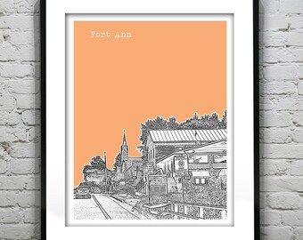 Fort Ann Skyline Poster Art Print New York NY Item T1064