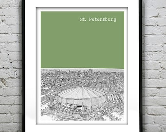 St. Petersburg skyline Poster Art Print Item T1240