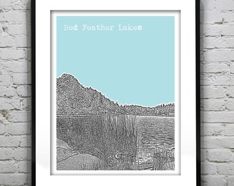 Red Feather Lakes Skyline Art Print Poster Colorado CO Version 1