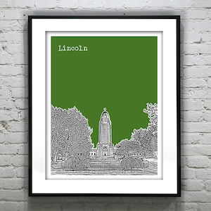 Lincoln Nebraska Poster Skyline Print Item T4580