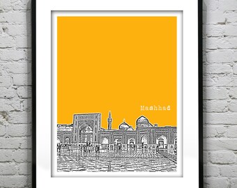 Mashhad Iran Poster Art Print City Skyline Tehran Province Iran Item T4539