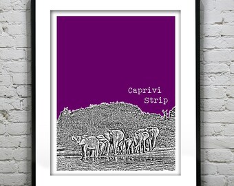 Caprivi Strip Namibia Skyline Travel Poster Art Print Africa