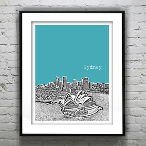 Sydney Australia Skyline Poster Art Print Item T5545