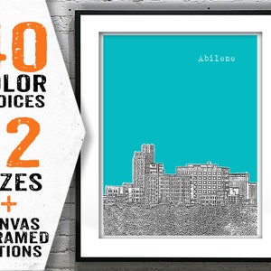 Abilene Texas Skyline Poster Art Print TX Item T2839