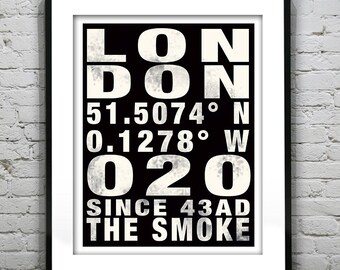 London 020 The Smoke Subway Poster Art Print Item T1102