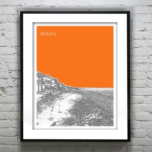 Malibu Skyline Poster Art Print California CA Item T2206