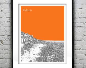 Malibu Skyline Poster Art Print California CA Item T2206