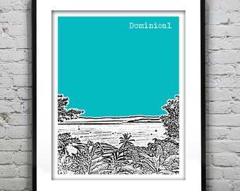 Dominical Costa Rica Poster Art Skyline Print Item T2834