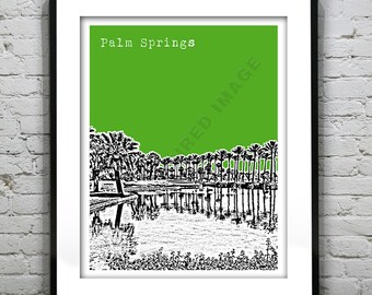 Palm Springs California Poster Art Print Golf Course CA Golfing