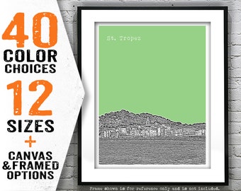 St. Tropez France Skyline Poster Art Print Item T4737