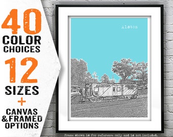 Alston Georgia Skyline Art Poster Print GA Item T5098