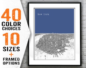 New York City Skyline Art Print Poster NYC NY Item T1915