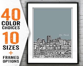 Saint Paul Minnesota Poster Art Skyline Print Item T1170