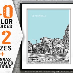 Springdale Arkansas Poster Art Print Skyline AK Item T5143