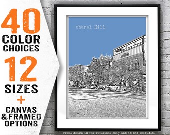 Chapel Hill Downtown Poster Skyline Art Print North Carolina NC Item T5230