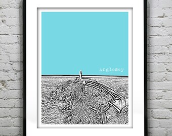 Anglesey North Wales Poster Art Print UK United Kingdom Version 2