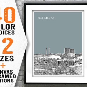 Wolfsburg Poster Skyline Art Print Germany Item T2879