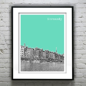 Normandy France Poster City Skyline Art Print Europe Item T2355