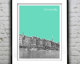 Normandy France Poster City Skyline Art Print Europe Item T2355