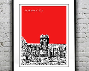 Jacksonville Alabama Poster skyline Art Print