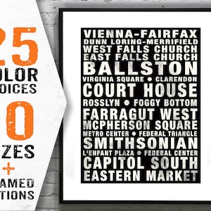 Washington DC Metro Orange Line Subway Print New Poster Print Art Item T1721