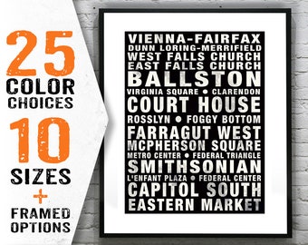 Washington DC Metro Orange Line Subway Print New Poster Print Art Item T1721