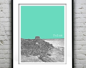 Tulum Mexico Poster Art Skyline Print Item T2914