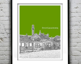 Provincetown Cape Cod Skyline Poster Art Print Massachusetts MA Item T4268