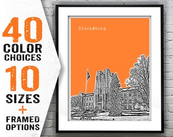 Blacksburg Virginia Poster Art Print VT Item T2025