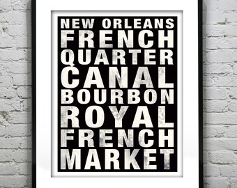 New Orleans Subway Poster Art Print Bourbon Street, Canal, French Quarter Item T2380