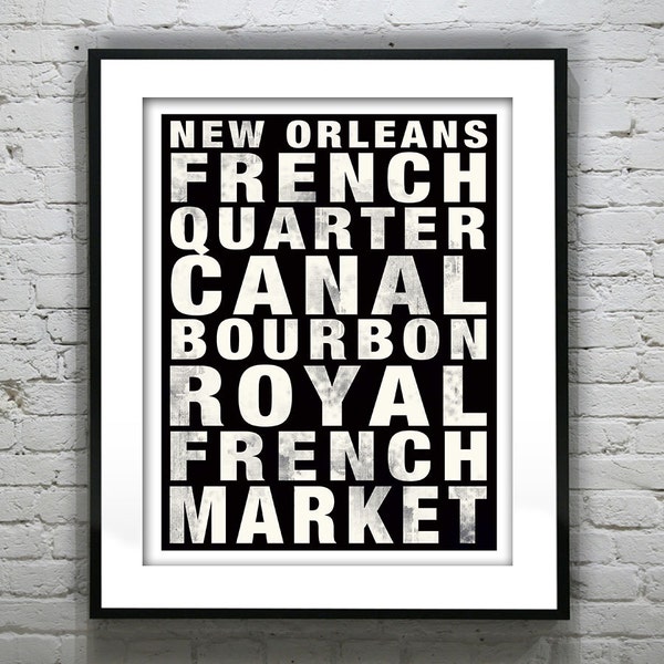 New Orleans Subway Poster Art Print Bourbon Street, Canal, French Quarter Item T2380