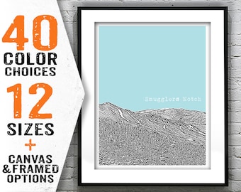 Smugglers Notch Vermont Skyline Poster Art Print VT Item T2248