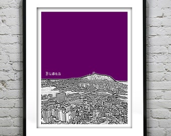 Busan South Korea Skyline Poster Art Print Travel Item T2491