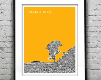 Rosedale Beach New South Wales Australia Poster Art Skyline Print NSW Version 2