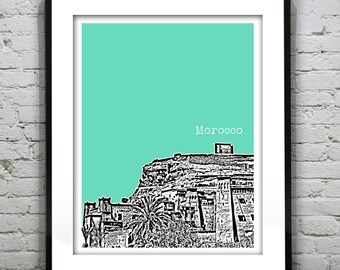 Morocco Poster Art Skyline Print